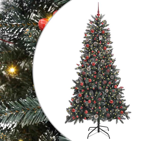 vidaXL Artificial Christmas Tree with 300 LEDs with Stand Green 210 cm