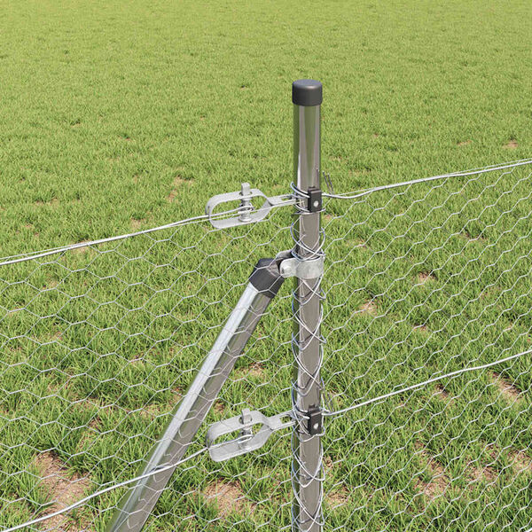 vidaXL Fence Post Silver 10 x 0.8 m (25 mm mesh) Steel