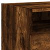 vidaXL Bedside Cabinet with LED Lights Smoked Oak 40x39x37 cm