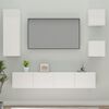 vidaXL 5 Piece TV Cabinet Set High Gloss White Engineered Wood