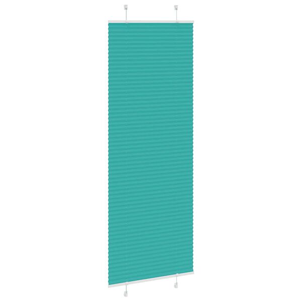 vidaXL Pleated Blind Petrol Green 70x200 cm Fabric Width 69.4 cm Polyester