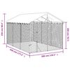 vidaXL Outdoor Dog Kennel with Roof Silver 3x4.5x2.5 m Galvanised Steel