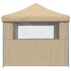 vidaXL Party Tent Folding Beige 292 x 292 x 315 cm Oxford Fabric