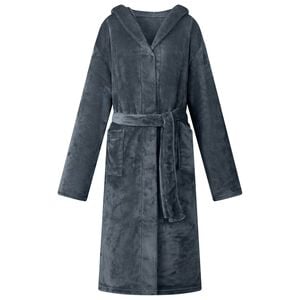 vidaXL Bathrobe Hoodie Navy Blue S Flannel