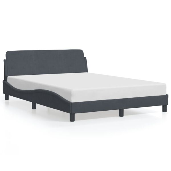 vidaXL Bed Frame "Dover" Dark Grey 135x190 cm Double Velvet