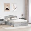 vidaXL Bed Frame Grey Sonoma 160 x 200 cm Solid Pine Wood