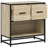 vidaXL Bedside Cabinet Sonoma Oak 60x31x60 cm Engineered Wood and Metal