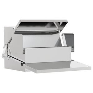 vidaXL Chicken Treadle Feeder Silver 50 x 40 x 29 cm 2 kg