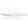 vidaXL Metal Bed Frame without Mattress with Footboard&nbsp;White 183x213cm