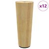 vidaXL Furniture Feet 12 pcs Brown &Oslash; 44 x 100 mm Solid Eucalyptus Wood