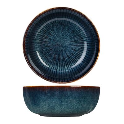 Cosy & Trendy Bowl with Stripes Pattern Atlantis 6 pcs Ø16.5 cm Blue