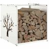 vidaXL Firewood Rack White 40x40x40 cm Cold-rolled steel