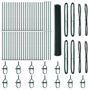 vidaXL Fence Post Green 100 x 1.2 m (13 mm mesh) Steel and PVC