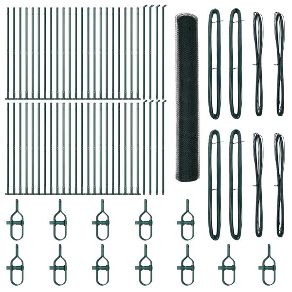 vidaXL Fence Post Green 100 x 1.2 m (13 mm mesh) Steel and PVC