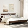 vidaXL Metal Bed Frame without Mattress Brown Oak 180x200 cm Super King