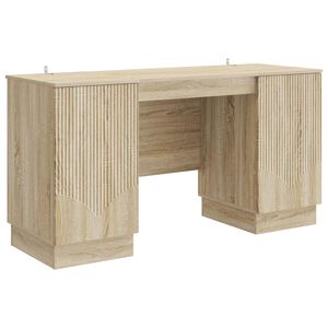 vidaXL Desk Sonoma Oak 142.5 x 50 x 75 cm Engineered Wood