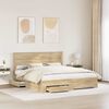vidaXL Bed Frame with Drawer Sonoma Oak 200 x 200 cm Engineered Wood