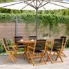 vidaXL 7 Piece Garden Dining Set Black Polypropylene and Solid Wood