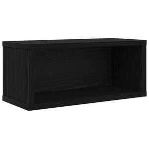 vidaXL CD Storage Rack Black Oak 40 x 17 x 17 cm Engineered Wood