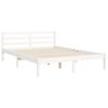 vidaXL Bed Frame without Mattress White Double Solid Wood