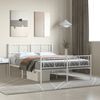 vidaXL Metal Bed Frame without Mattress with Footboard White 160x200cm