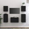 vidaXL TV Cabinets 5 pcs Black Solid Wood Pine