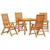 vidaXL Garden Dining Set 5 pcs Brown Solid Acacia Wood