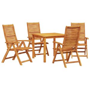 vidaXL Garden Dining Set 5 pcs Brown Solid Acacia Wood