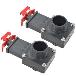 vidaXL Pool Gate Valve | Black | ABS | 1.5 inch hose fittings | Durable