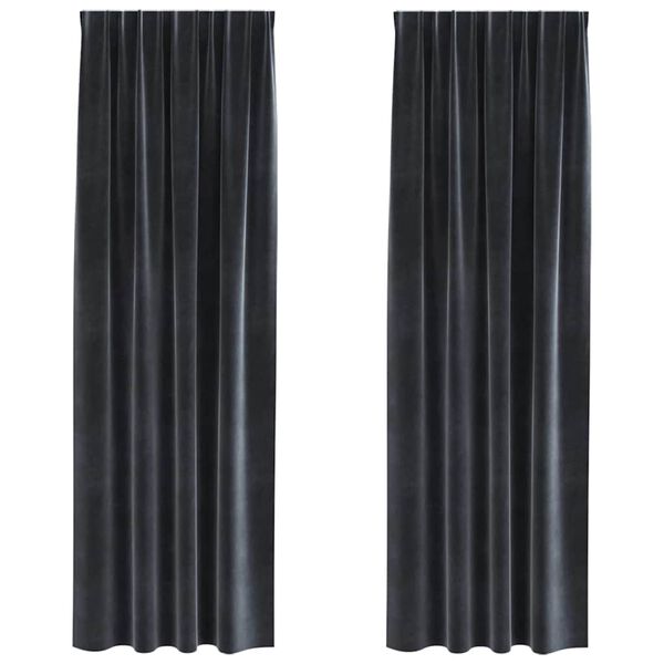 vidaXL Blackout Curtains 2 pcs Dark Grey 140 x 245 cm Velvet