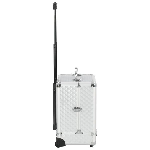 vidaXL Make-up Trolley 35x29x45 cm Silver Aluminium