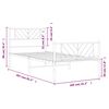 vidaXL Metal Bed Frame without Mattress with Footboard White 100x200cm