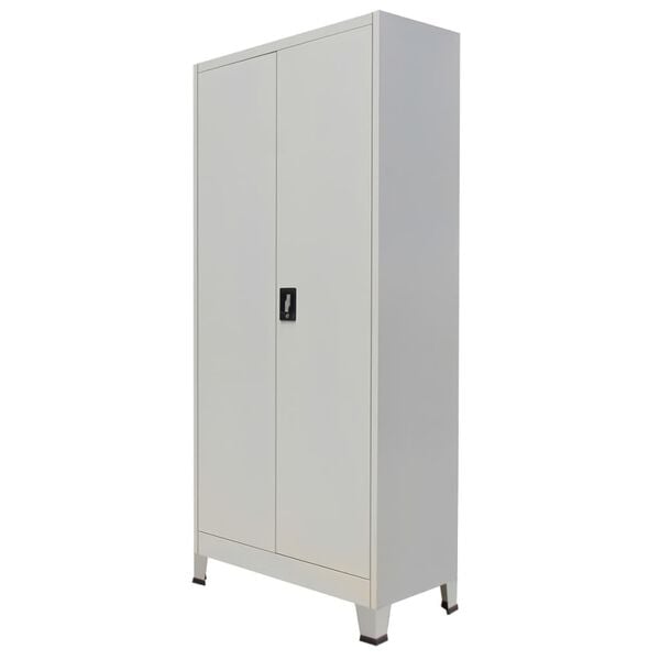 vidaXL Office Cabinet with 2 Doors Steel 90x40x180cm Grey