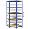 vidaXL 5-Layer Corner Shelf Blue Steel&Engineered Wood