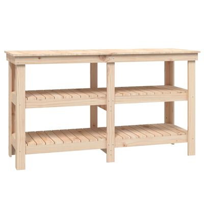 vidaXL Work Bench 142.5x50x80 cm Solid Wood Pine