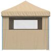 vidaXL Foldable Party Tent Pop-Up with 4 Sidewalls Beige