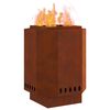 vidaXL Smokeless Fire Pit Brown 38 x 38 x 51 cm Weathering Steel