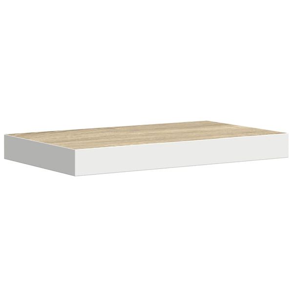 vidaXL Floating Wall Shelf Oak and White 50x23x3.8 cm MDF