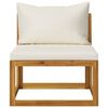 vidaXL 2 Piece Sofa Set with Cream White Cushions Solid Wood Acacia