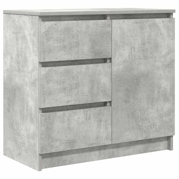 vidaXL Sideboard with Drawer Concrete Grey 71x35x65 cm Engineered Wood