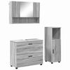 vidaXL Bathroom Furniture Set with Drawer with Shelf 3 pcs Grey Sonoma