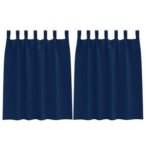 vidaXL Blackout Curtains with Rings 2 pcs Dark Blue 140 x 140 cm