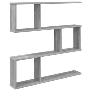 vidaXL Wall Shelf Grey Sonoma 80 x 12 x 79.5 cm Engineered Wood
