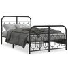 vidaXL Metal Bed Frame without Mattress with Footboard Black 120x190cm