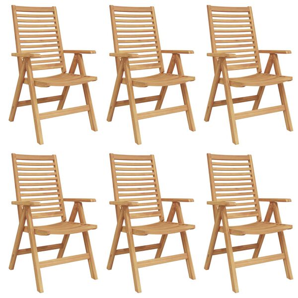 vidaXL Garden Chair 6 pcs Brown 52 x 64.5 x 108 cm Solid teak wood