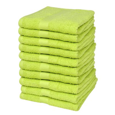 vidaXL Home Guest Towel Set 10 pcs Cotton 500 gsm 30x50cm Apple Green