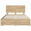 vidaXL Bed Frame with Drawer Sonoma Oak 140 x 190 cm Engineered Wood