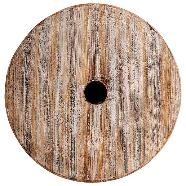 vidaXL Parasol Base White Washed &Oslash;34 x 40 cm Solid Wood