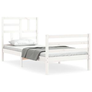 vidaXL Bed Frame without Mattress White 90x200 cm Solid Wood