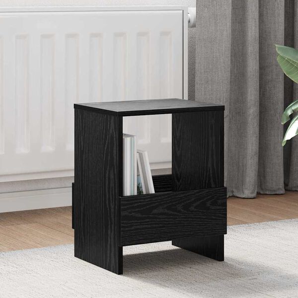 vidaXL Magazine Rack 2 pcs Black Oak 35 x 30 x 45 cm